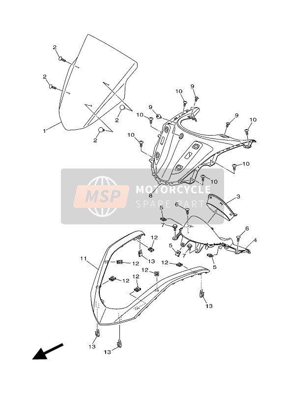 Yamaha GPD125A 2015 Windschild für ein 2015 Yamaha GPD125A